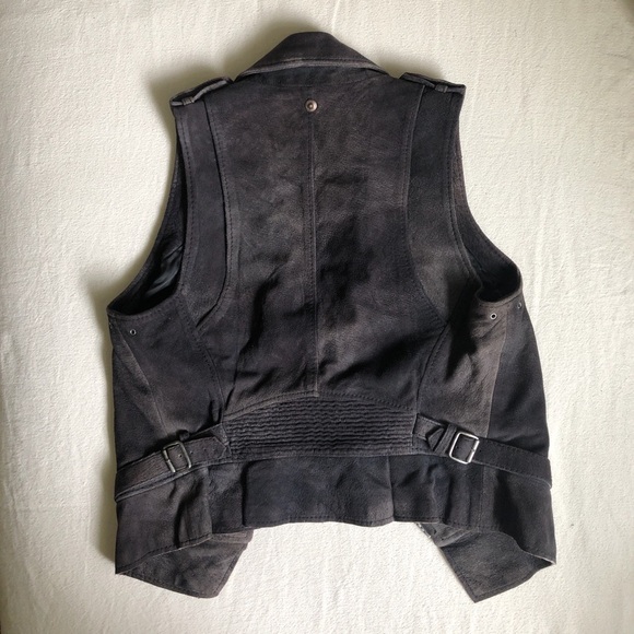 Diesel Suede Moto Vest : Size Small : Lamb Leather - Picture 4 of 8